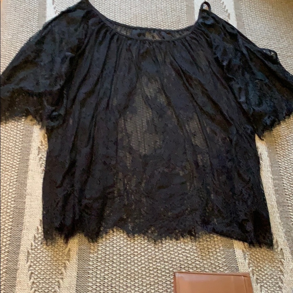 Black lace bathing suit cover